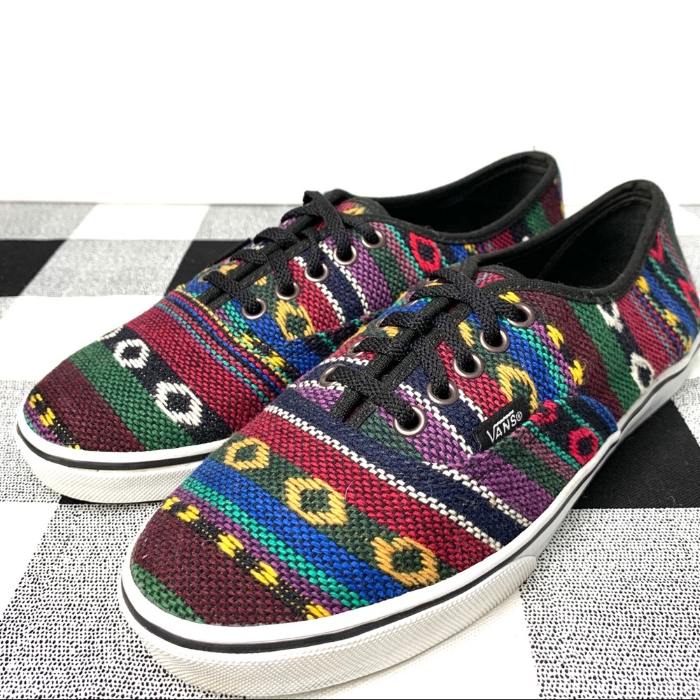 VANS Low Top Boho Geometric Colorful Sneakers sz 5